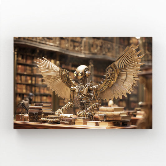 Mechanical Library Owl Steampunk Wall Decor – mechanical library owl steampunk canvas print