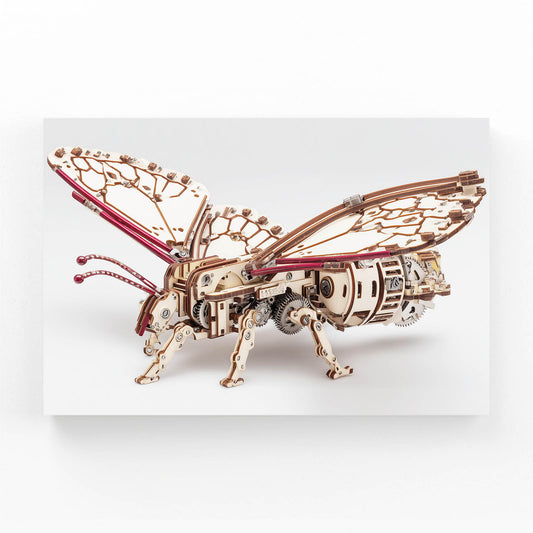 Mechanical Steam Bee Steampunk Canvas Art – canvas print on white background
