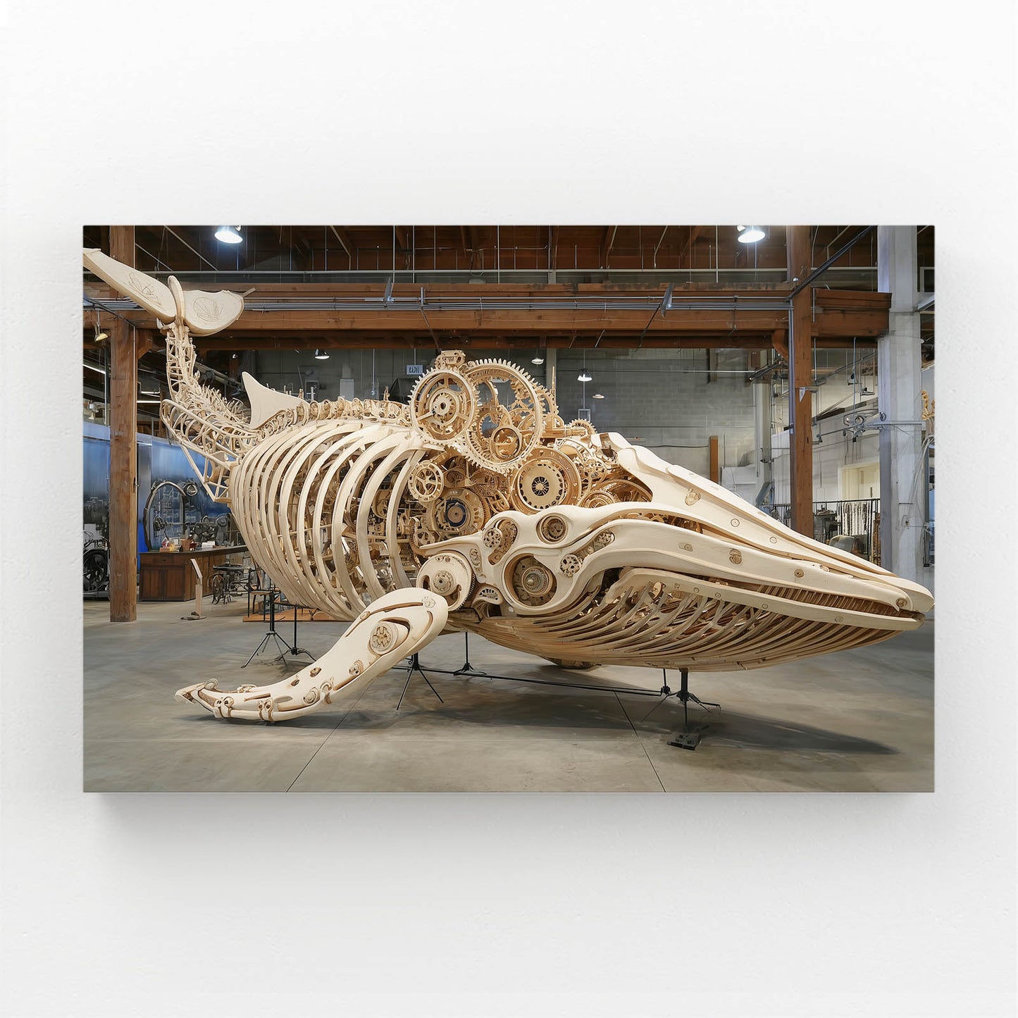 Mechanical Whale Skeleton Steampunk Canvas Art – mechanical whale skeleton steampunk canvas print