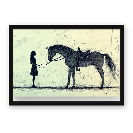 Meeting Horse Canvas – with Premium Black wood frame