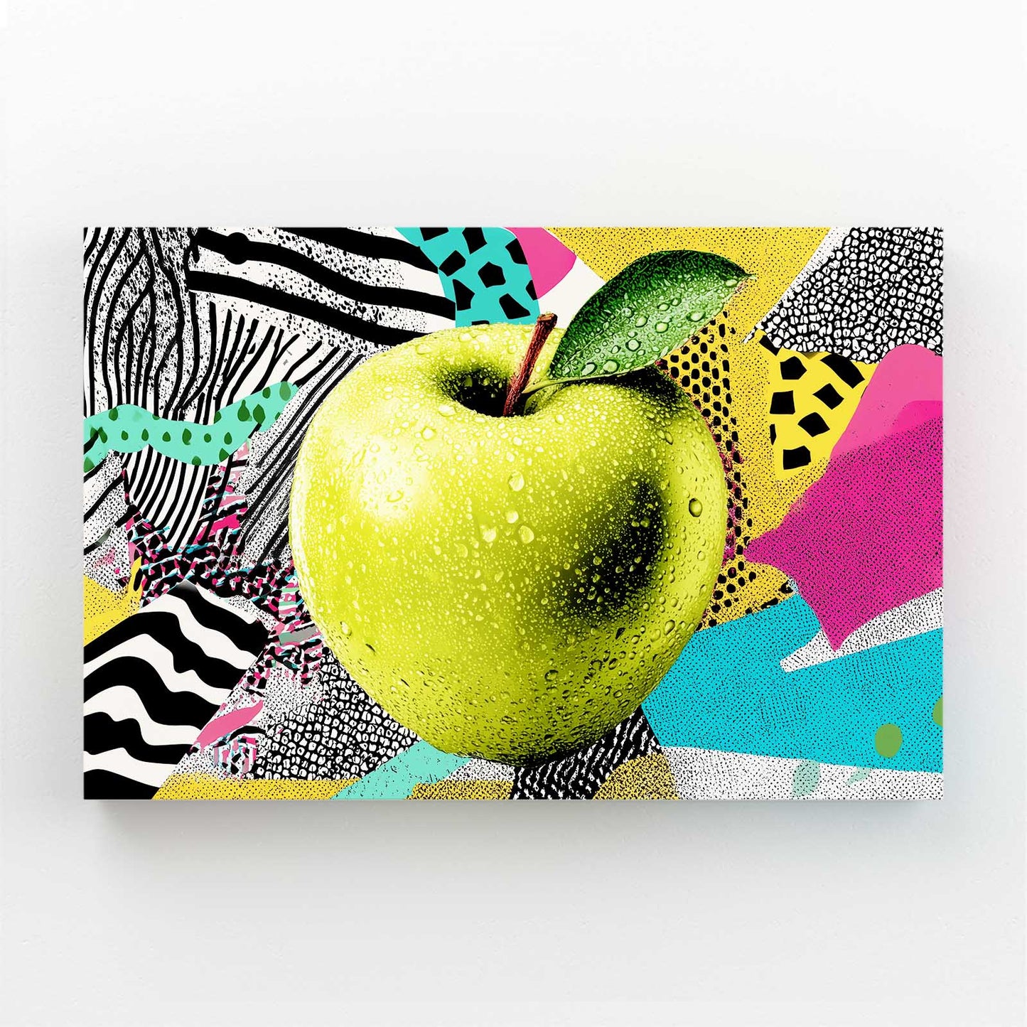 Memphis Pop Collage Apple Canvas – memphis pop collage apple canvas print