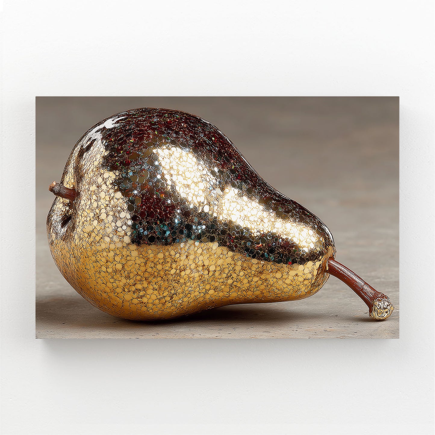 Metallic Silver Pear Fruit Canvas – metallic silver pear fruit canvas print
