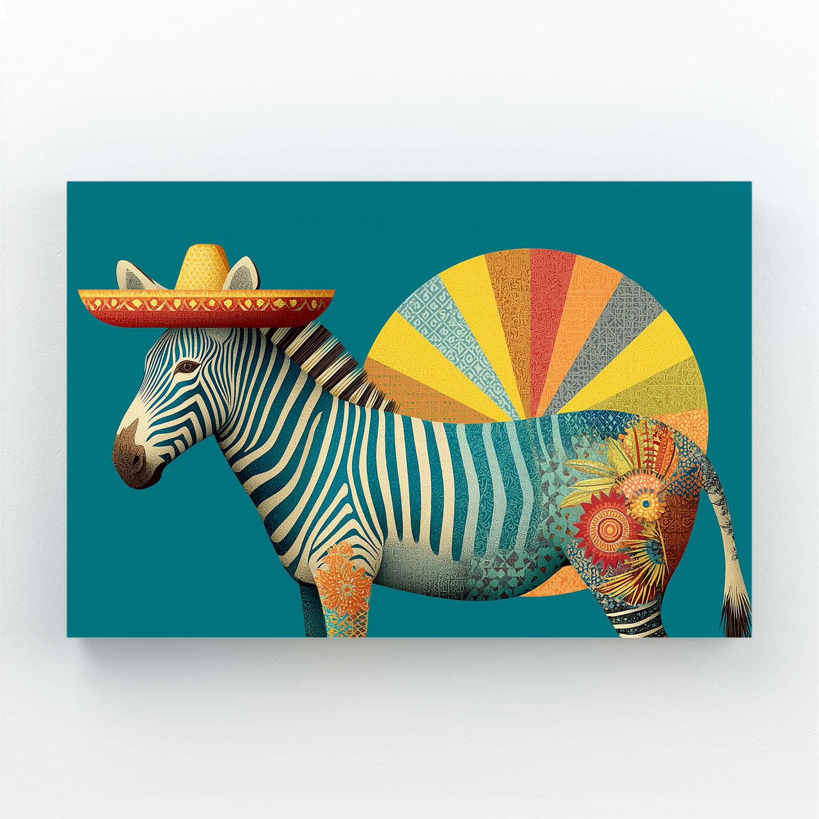 Mexican Zebra Art – styled in a furnished interior
