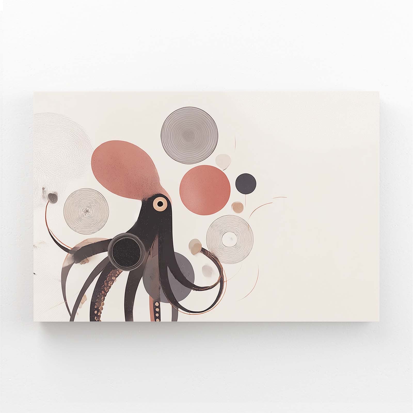 Mid Century Circles Octopus Art – mid century circles octopus canvas print