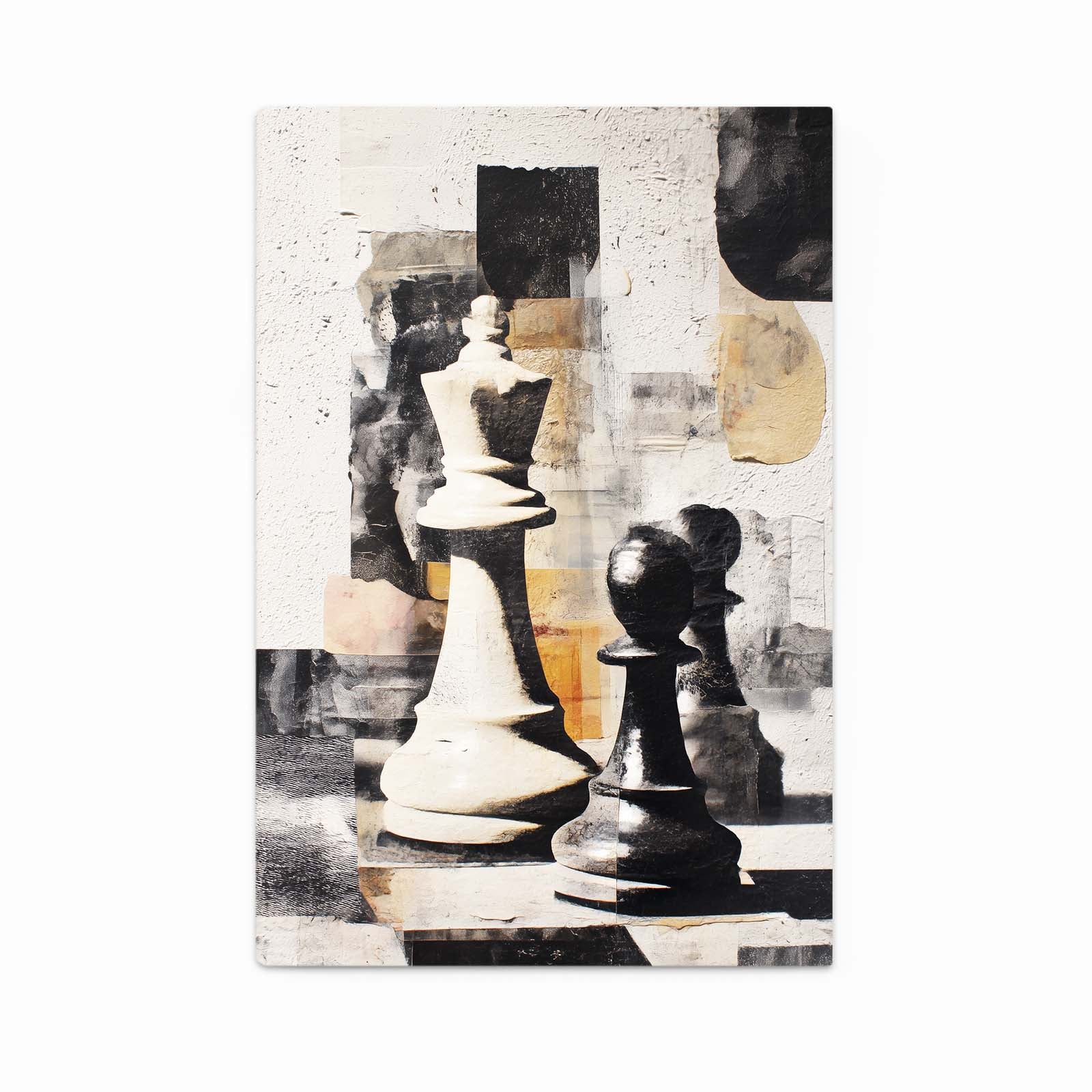 Mid Century Collage Chess Wall Decor – mid century collage chess canvas print