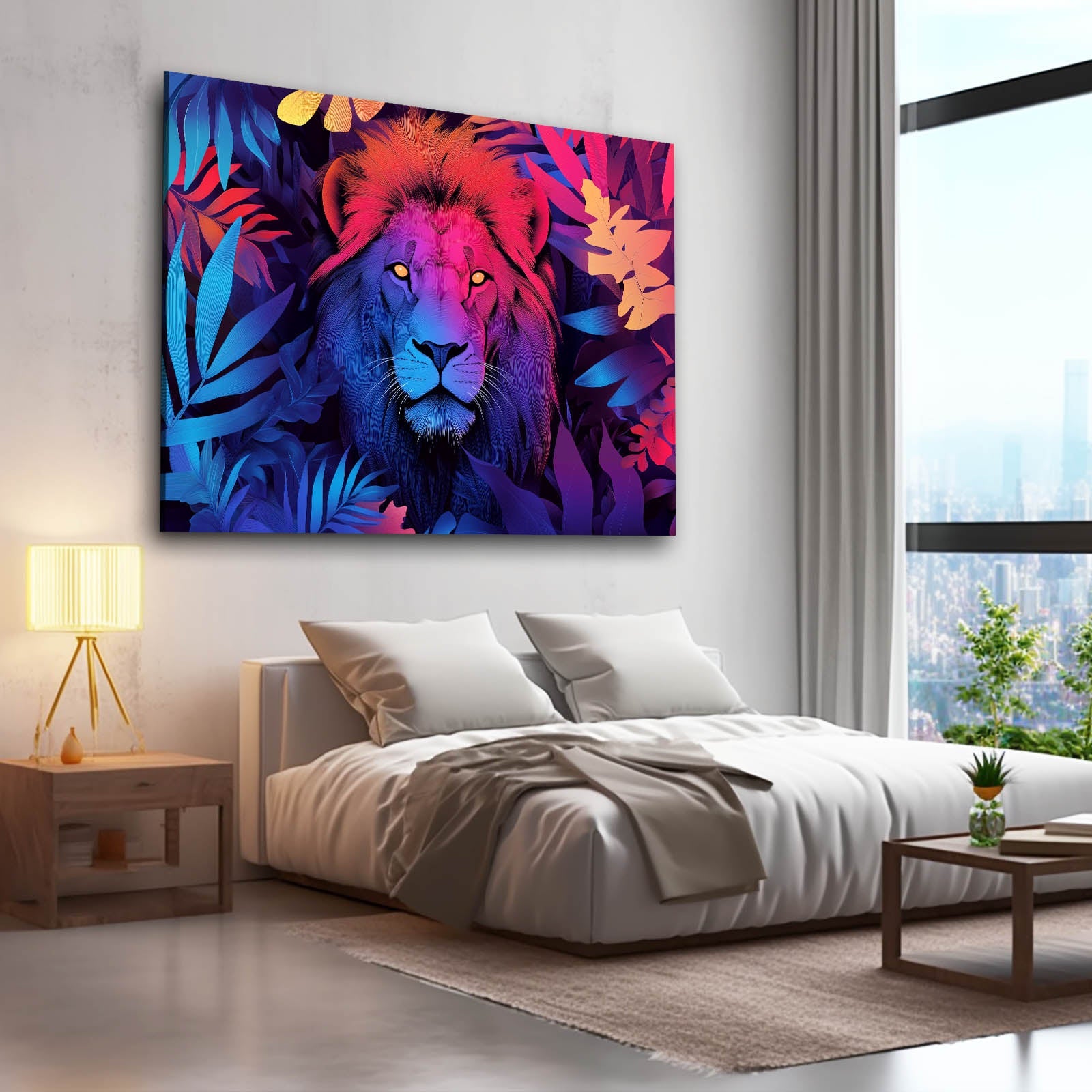 Midnight Glow Lion Wall Art