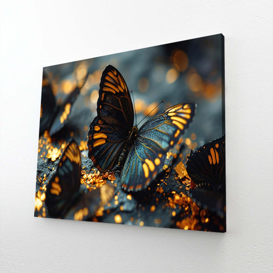Midnight Gold Butterfly Wall Art