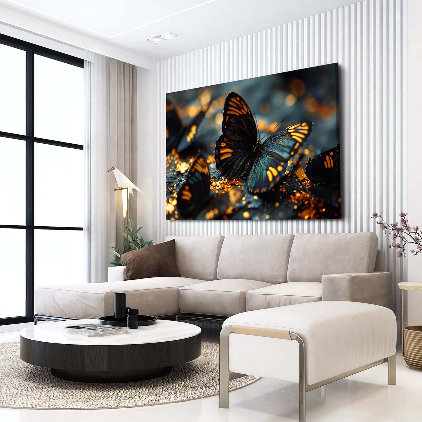 Midnight Gold Butterfly Wall Art