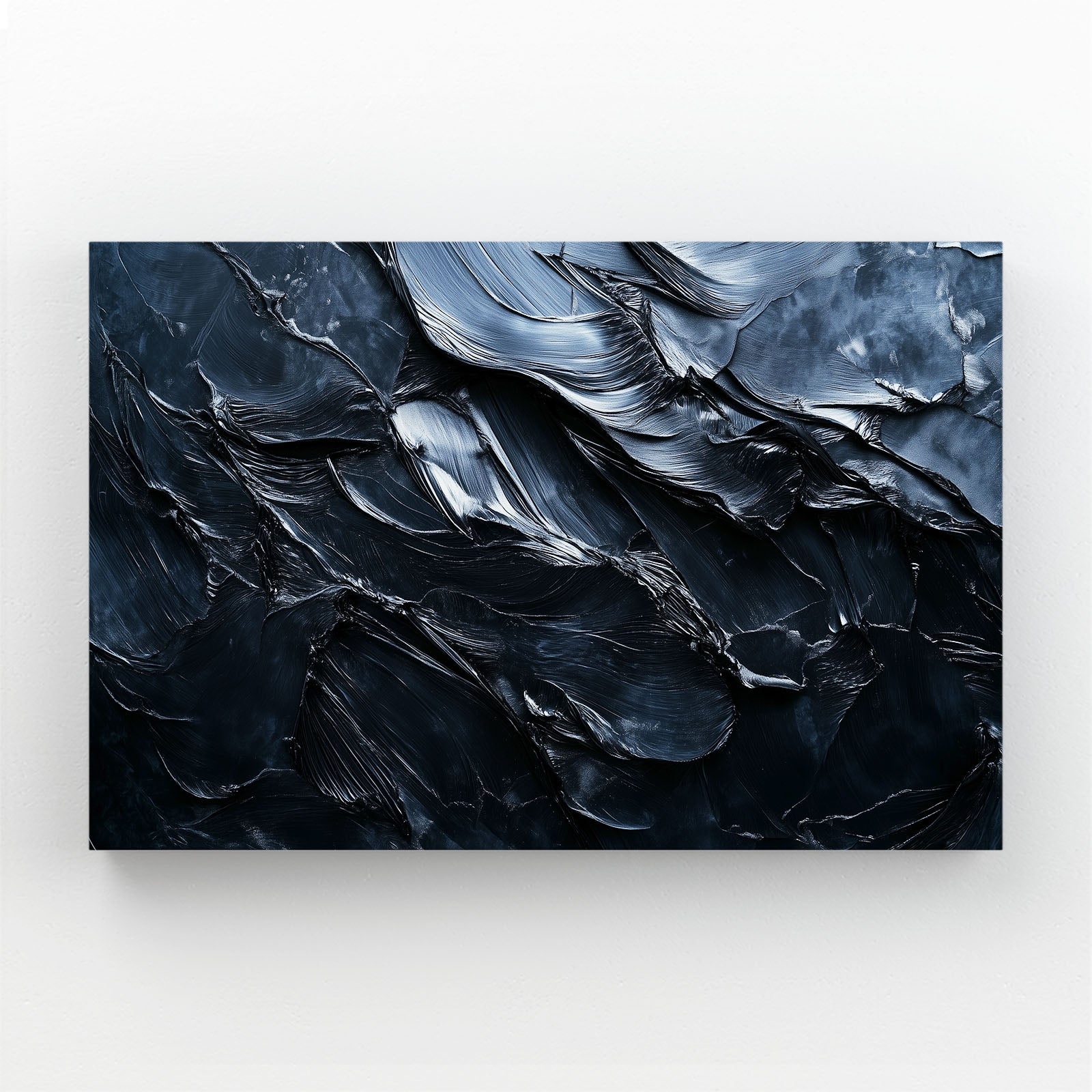 Midnight Impasto Texture Abstract Canvas – midnight impasto texture abstract canvas print