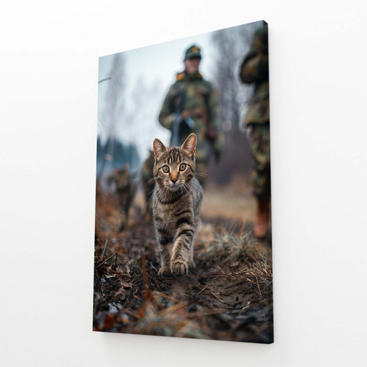 Military Walk Tabby Cat Art