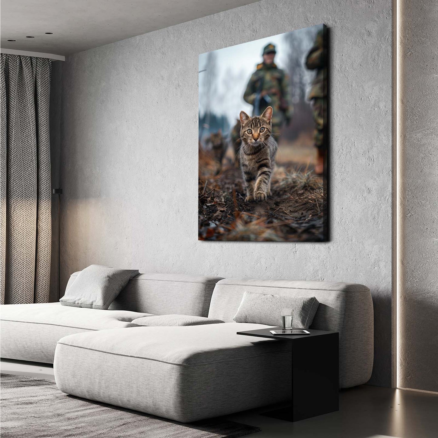 Military Walk Tabby Cat Art