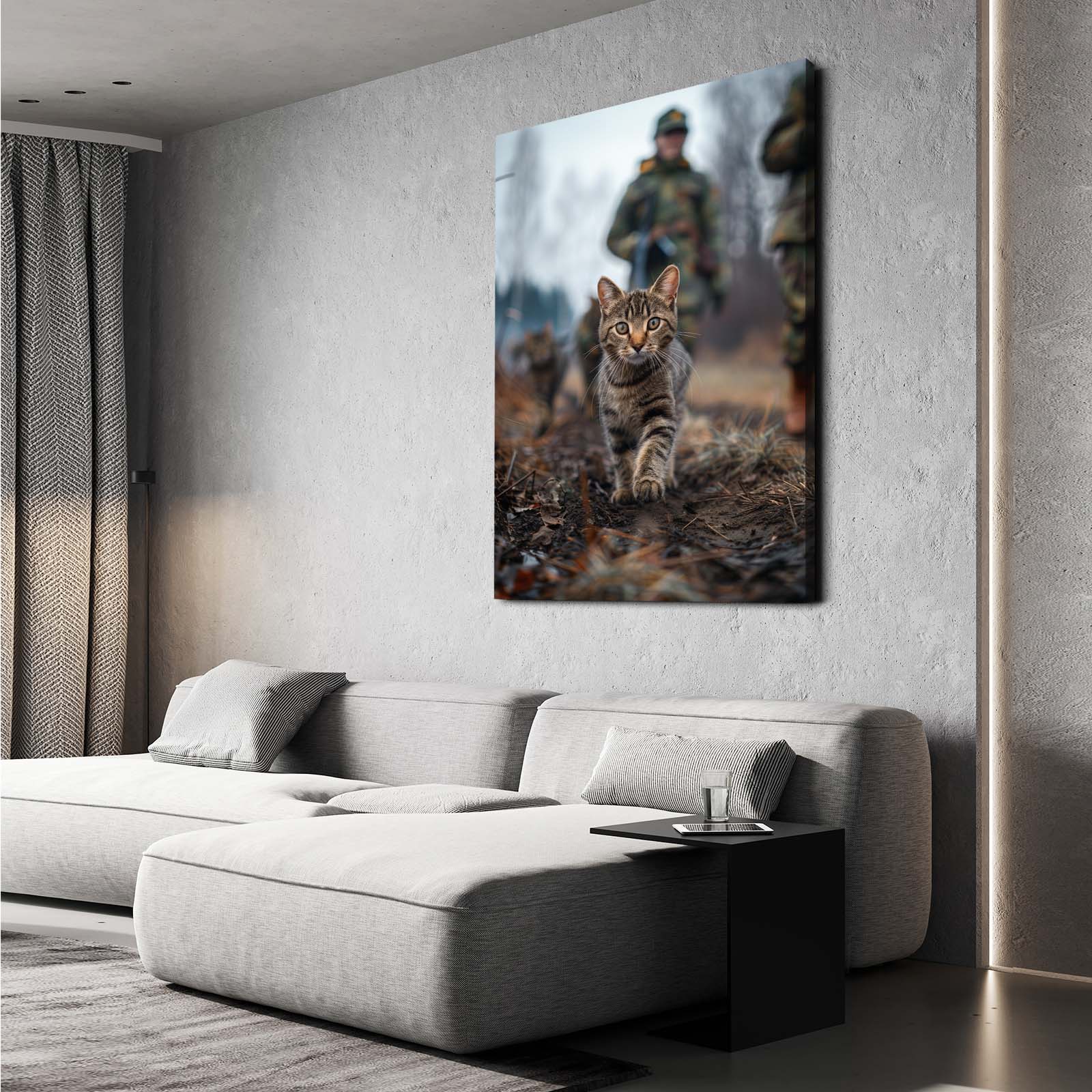 Military Walk Tabby Cat Art