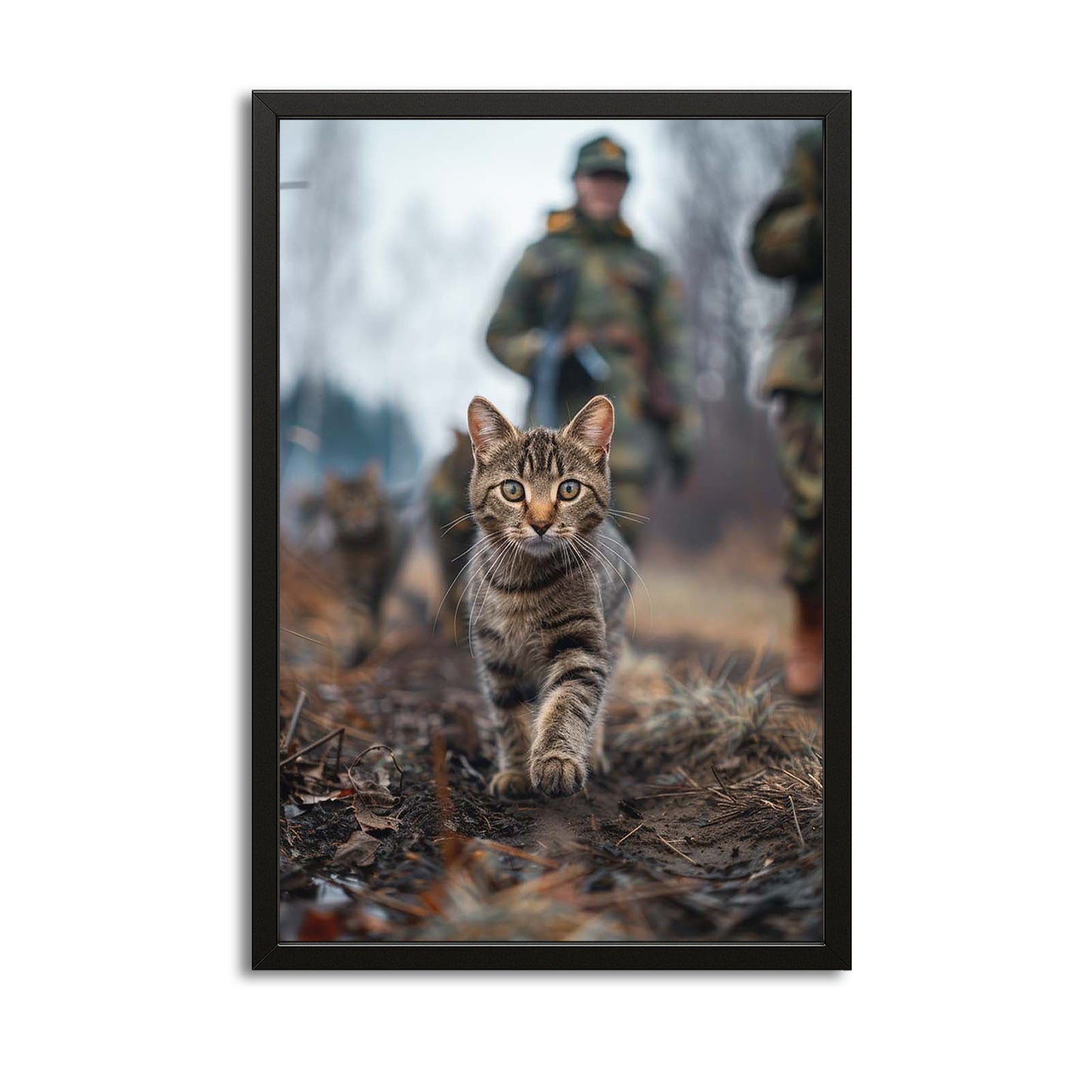 Military Walk Tabby Cat Art