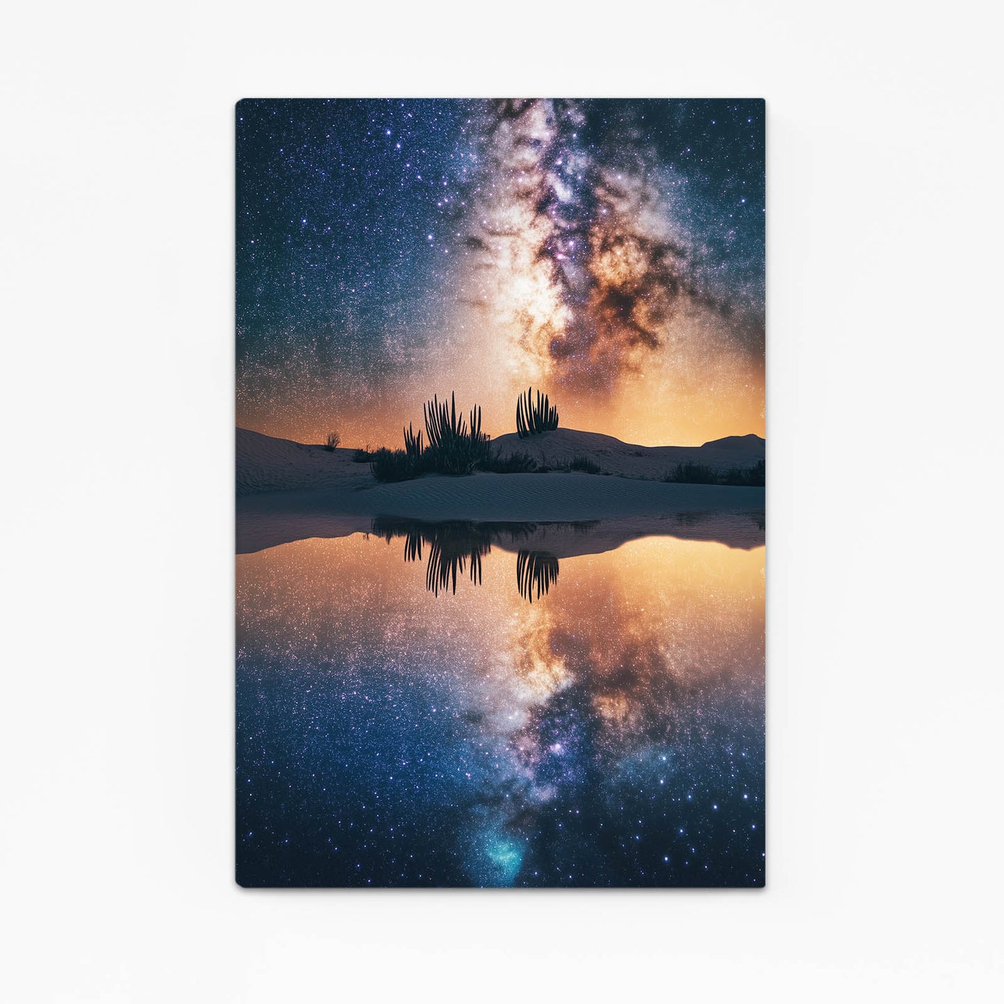 Milky Way Lake Cactus Canvas – milky way lake cactus canvas print