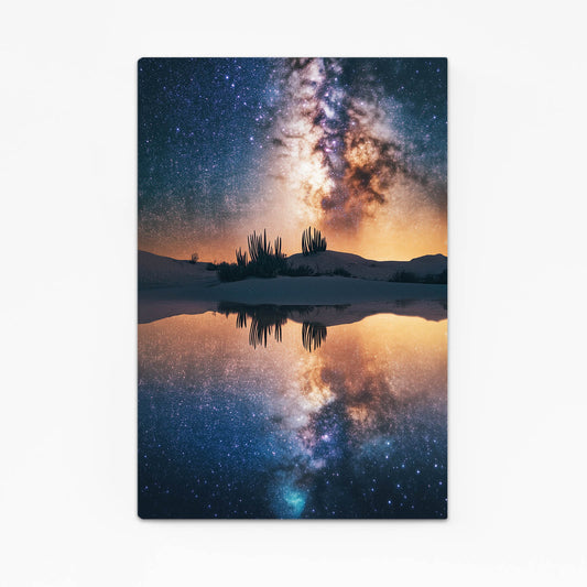 Milky Way Lake Cactus Canvas – milky way lake cactus canvas print
