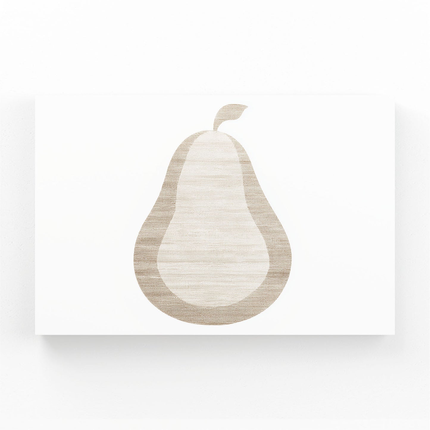 Minimal Beige Pear Fruit Canvas Art – canvas print on white background
