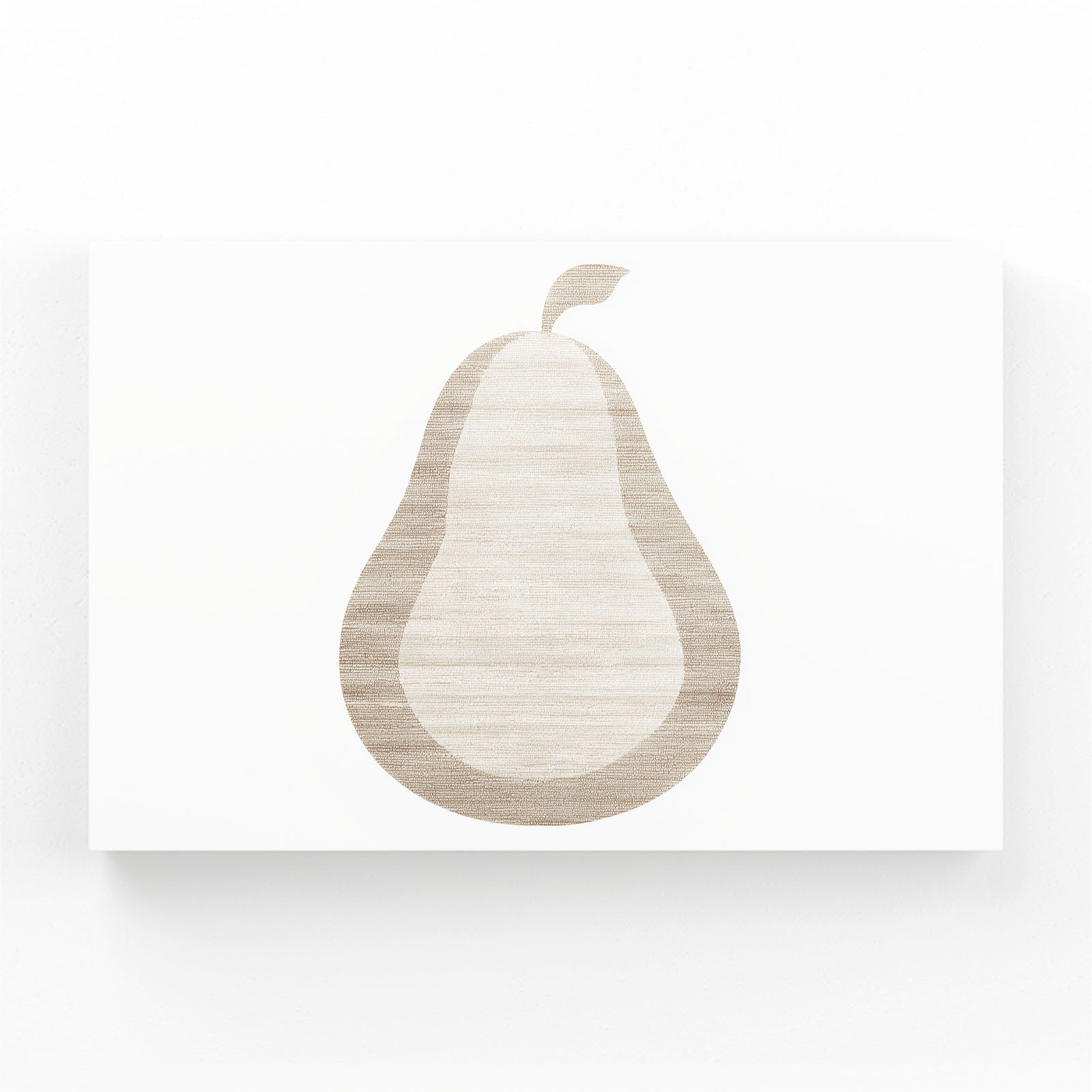 Minimal Beige Pear Fruit Canvas Art – canvas print on white background