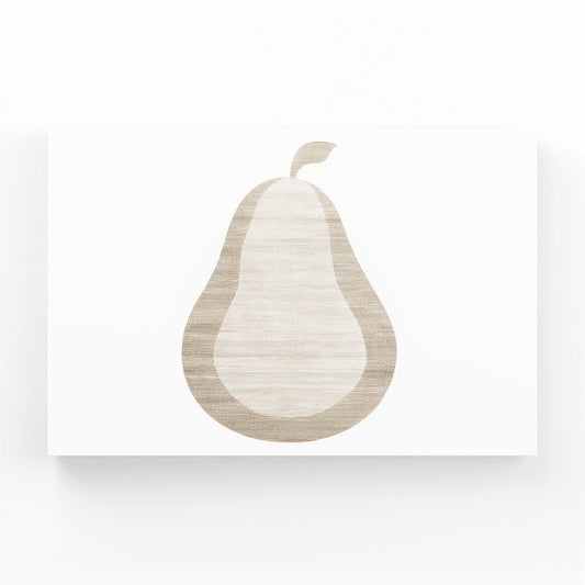 Minimal Beige Pear Fruit Canvas Art – canvas print on white background