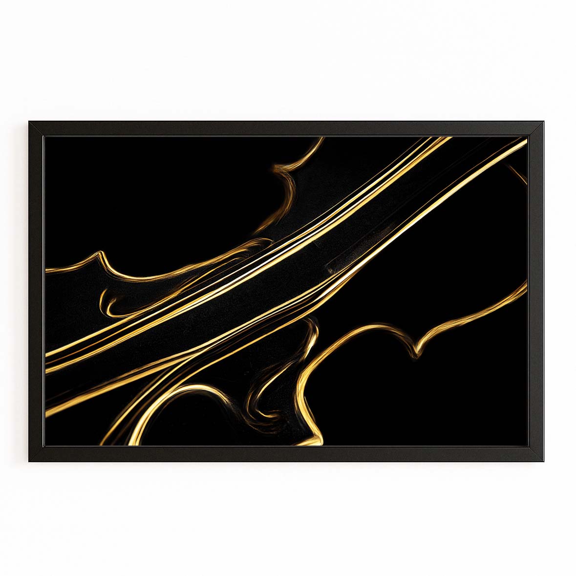 Minimal Gold Lines Prints – with Premium Black frame on white background