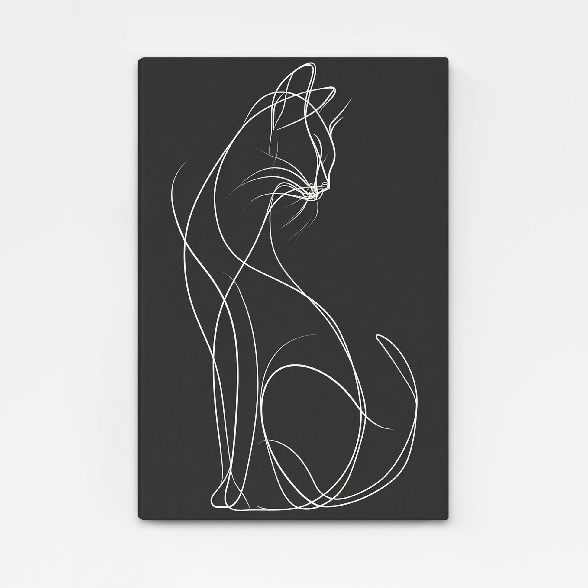 Minimal Line Cat Wall Art