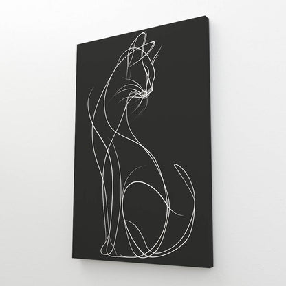 Minimal Line Cat Wall Art