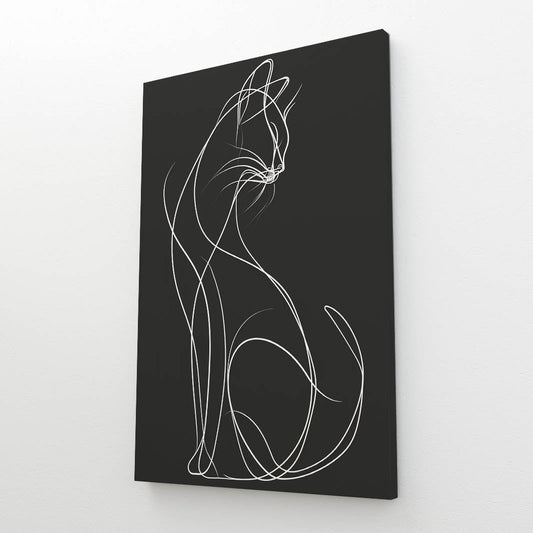 Minimal Line Cat Wall Art