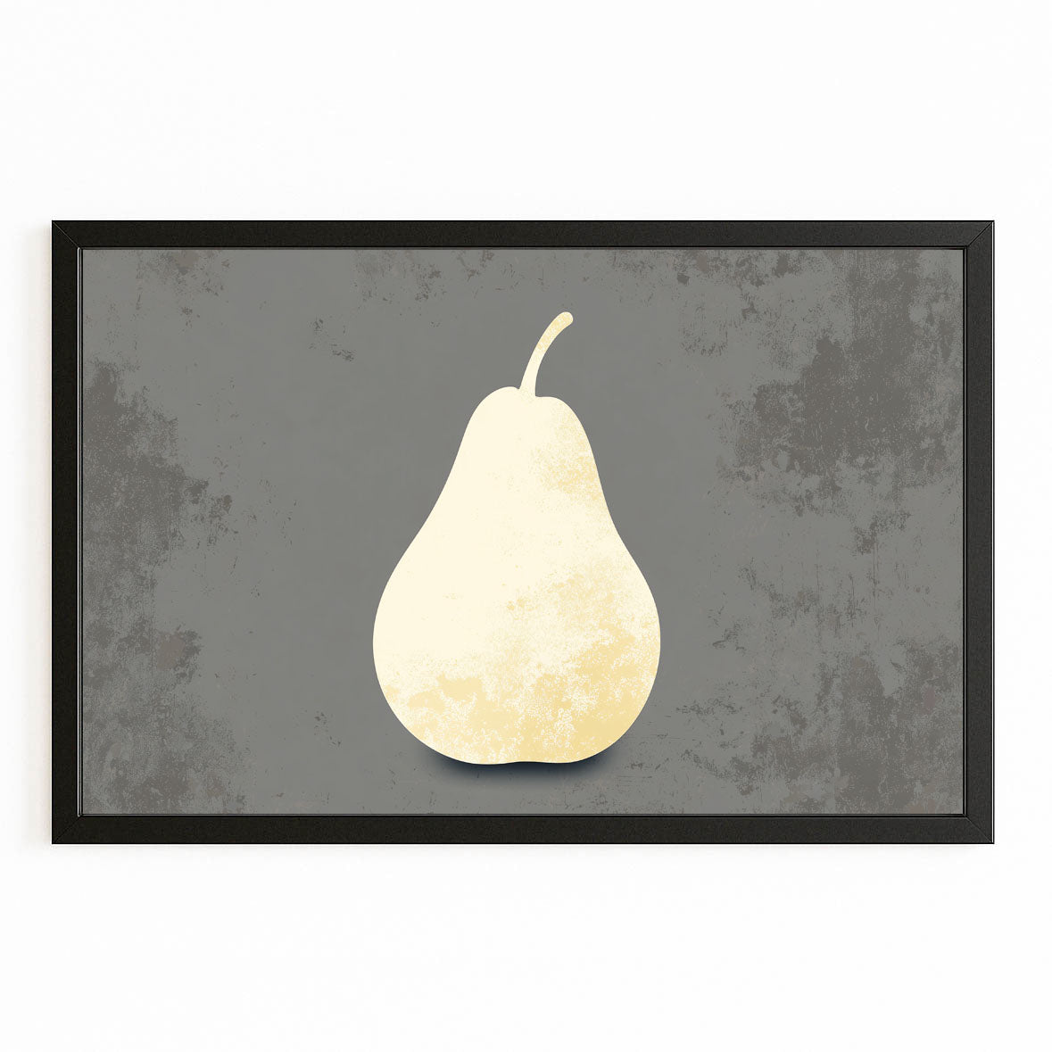 Minimal Pale Pear Fruit Canvas Art – with Premium Black frame on white background