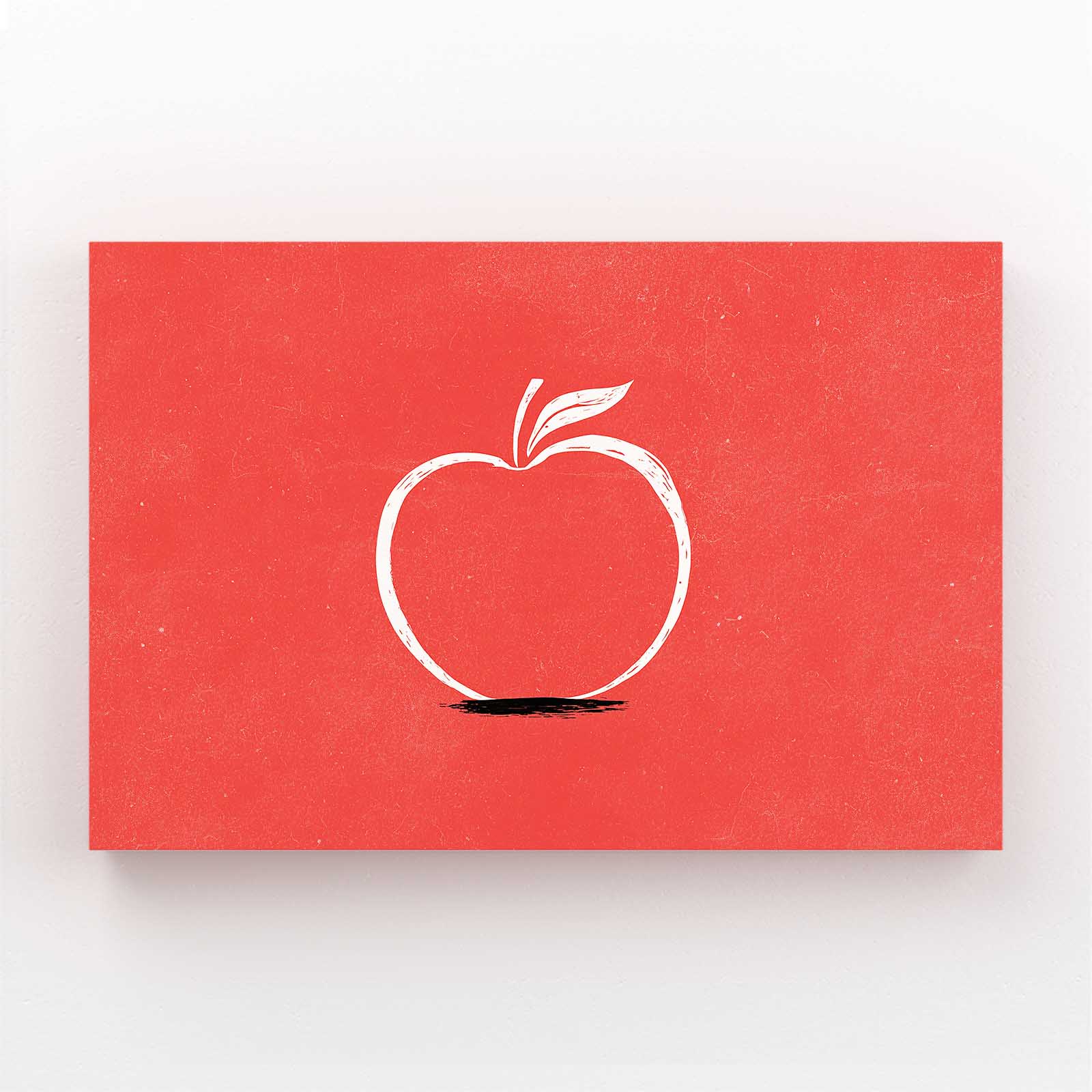 Minimal Red Outline Apple Canvas Art – minimal red outline apple canvas print