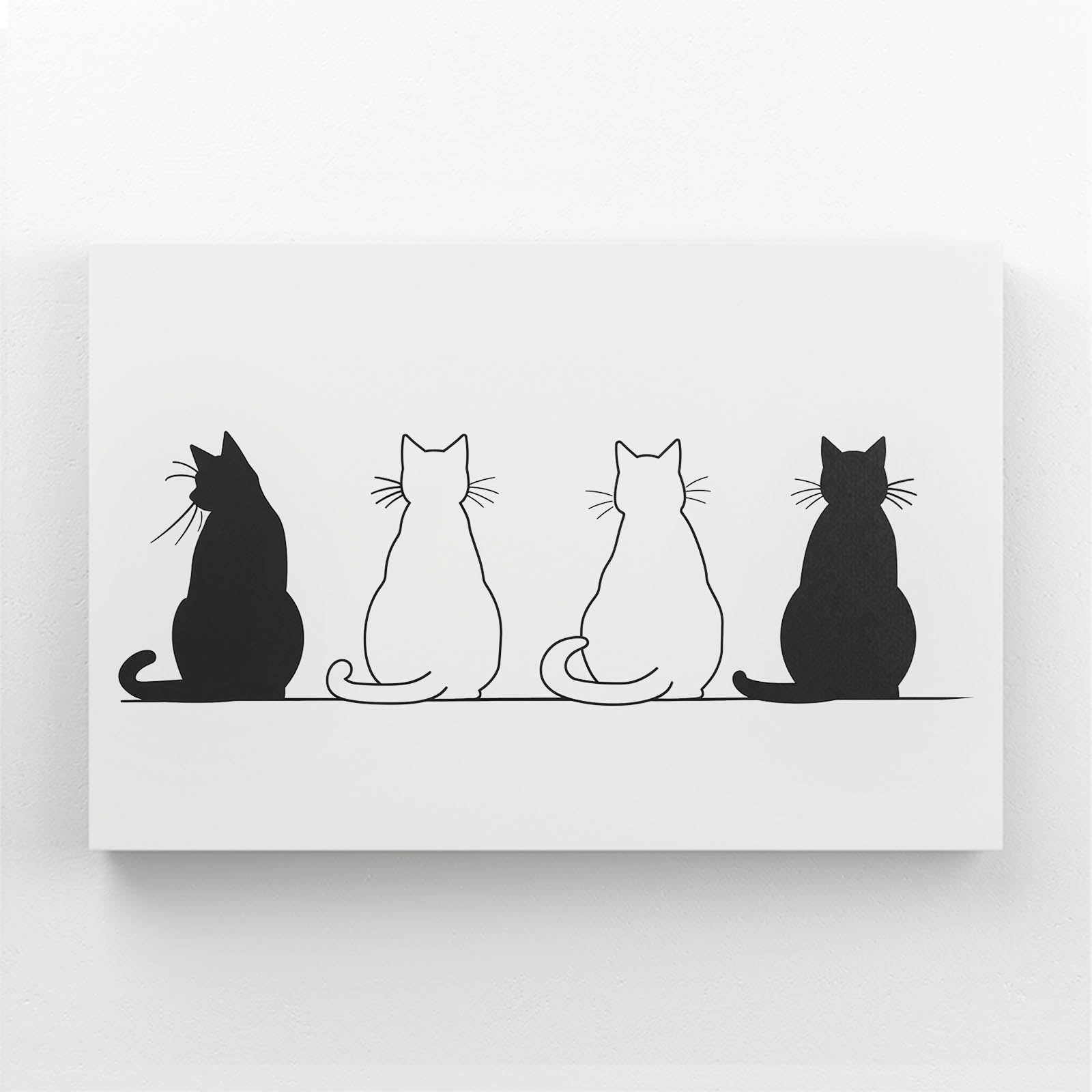 Minimalist Cats Line Cat Wall Art