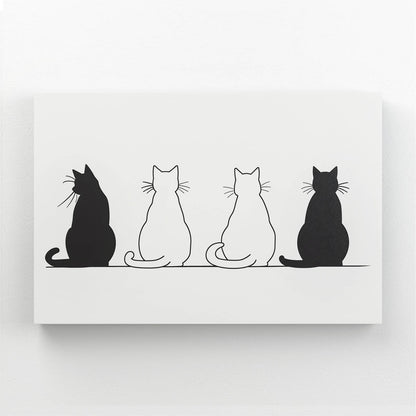 Minimalist Cats Line Cat Wall Art