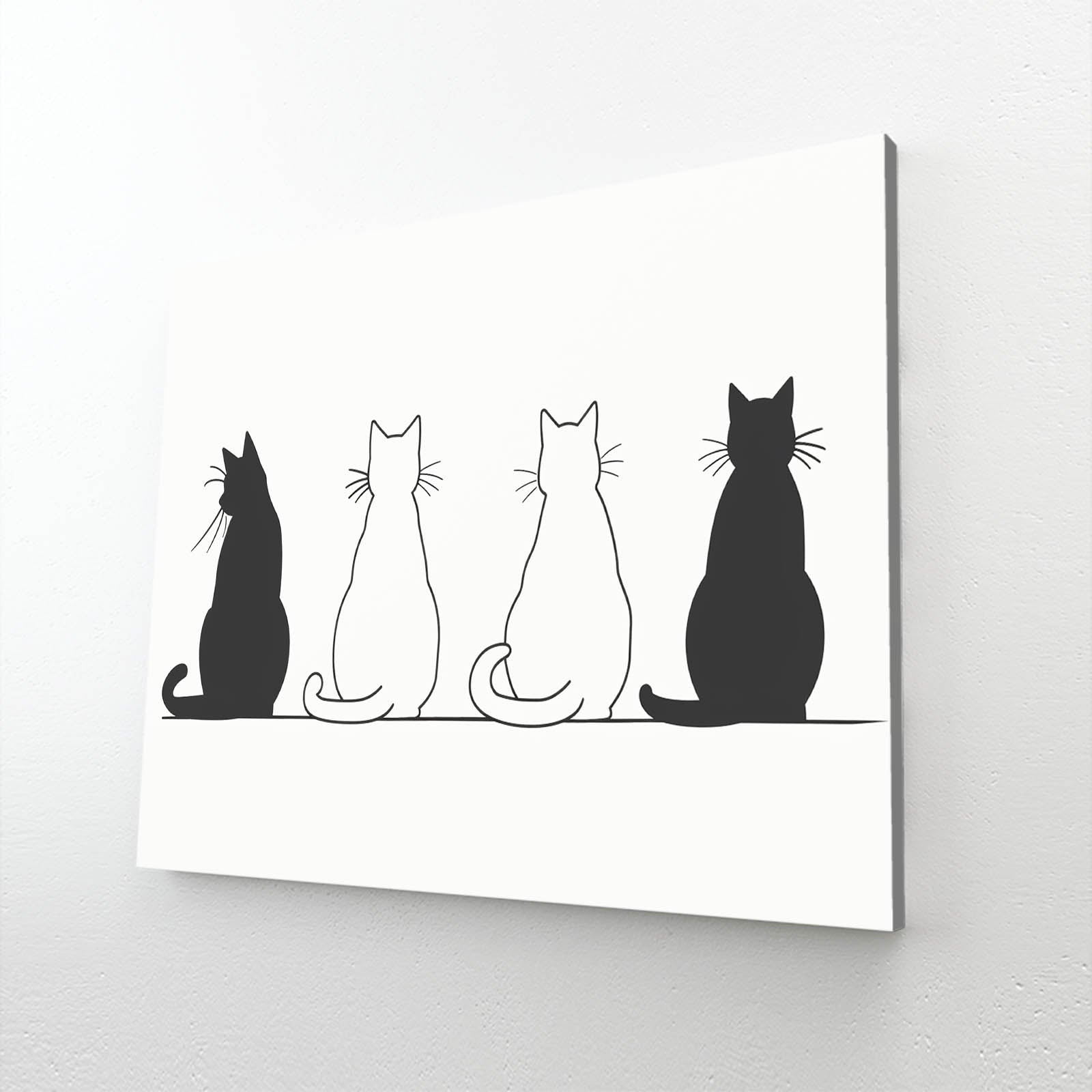 Minimalist Cats Line Cat Wall Art