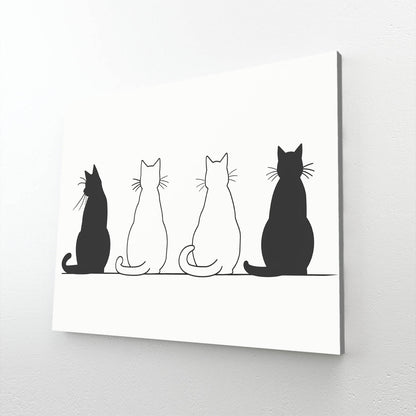 Minimalist Cats Line Cat Wall Art