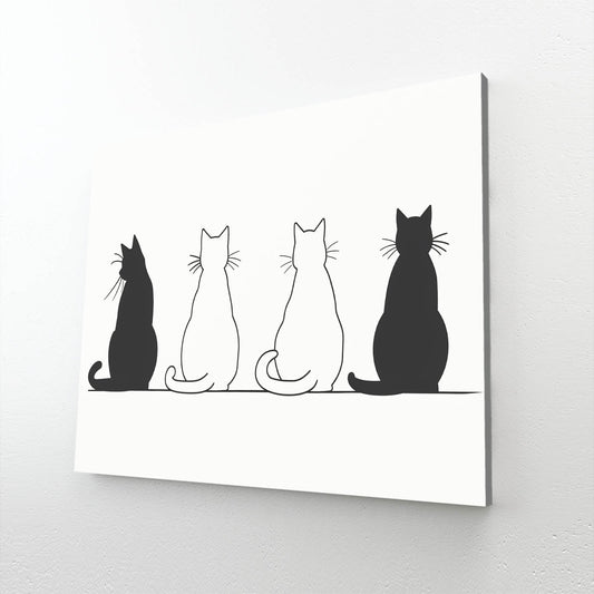 Minimalist Cats Line Cat Wall Art