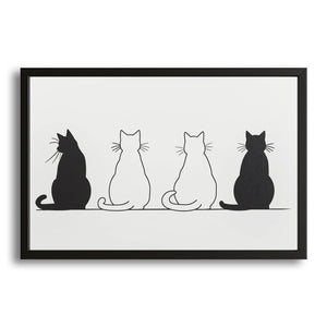 Minimalist Cats Line Cat Wall Art