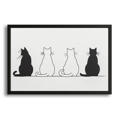 Minimalist Cats Line Cat Wall Art