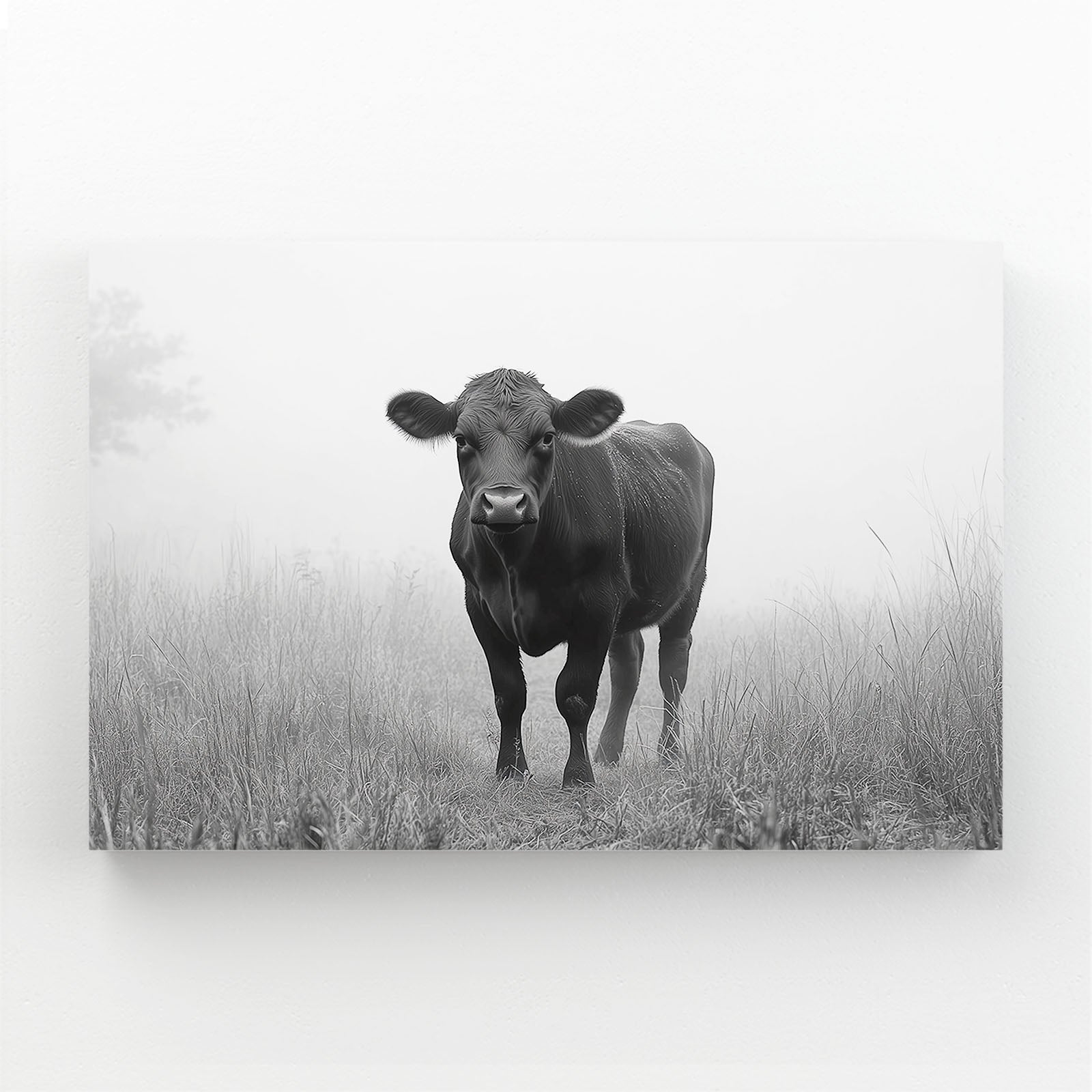 Minimalist Cow Prints – angled canvas view on white background