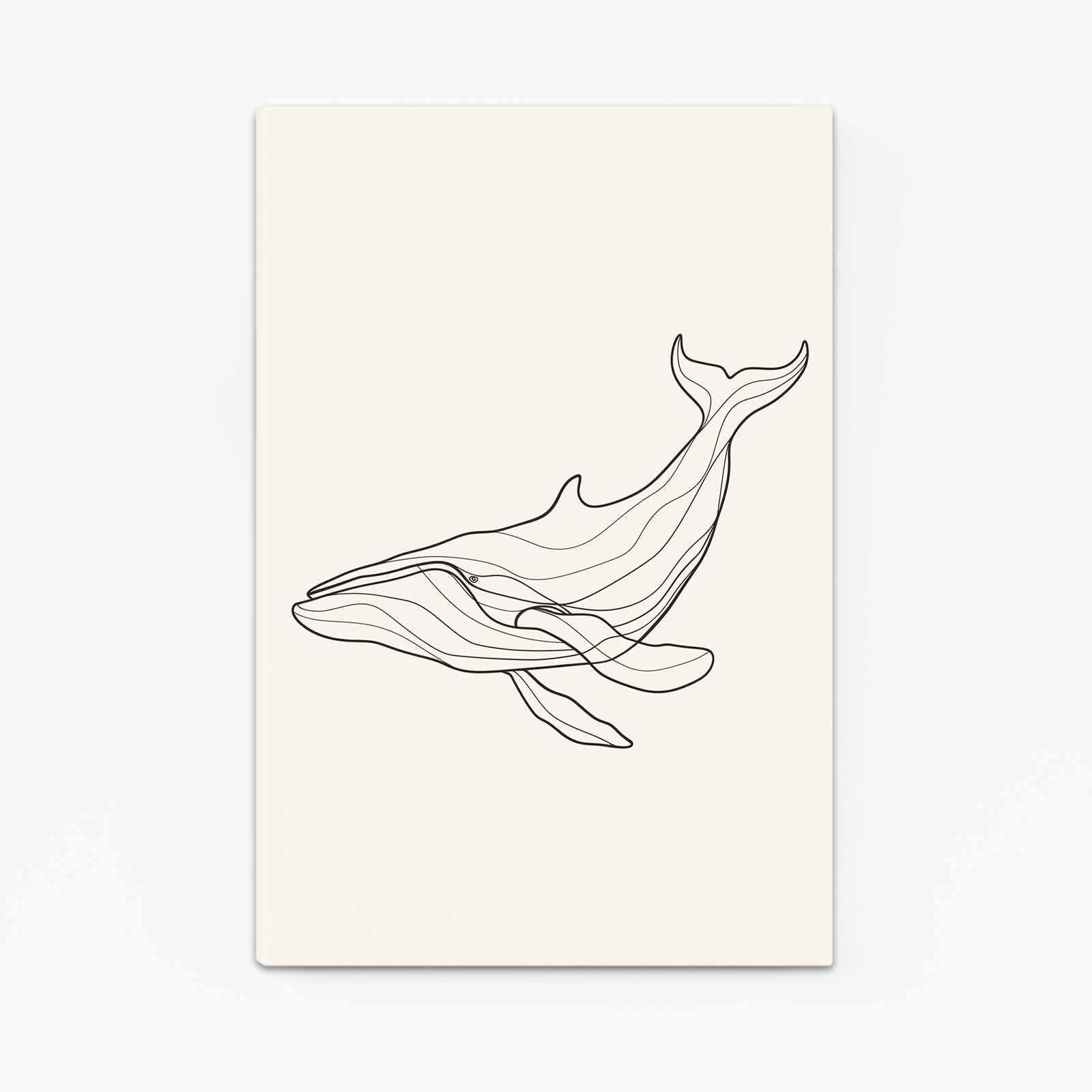 Minimalist Line Art Whale