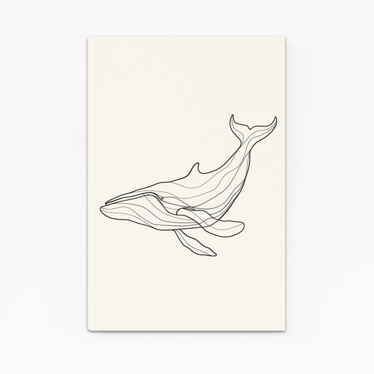 Minimalist Line Art Whale