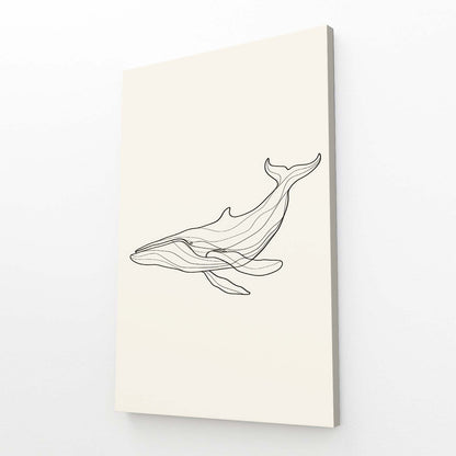 Minimalist Line Art Whale