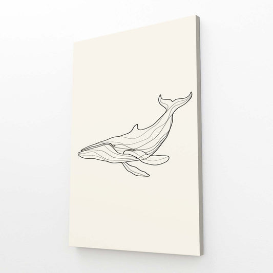 Minimalist Line Art Whale