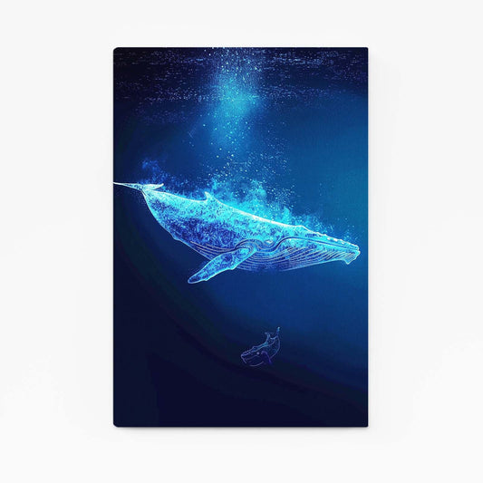 Minimalist Whale Digital Art