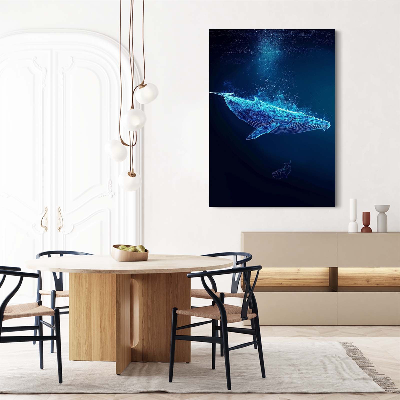Minimalist Whale Digital Art