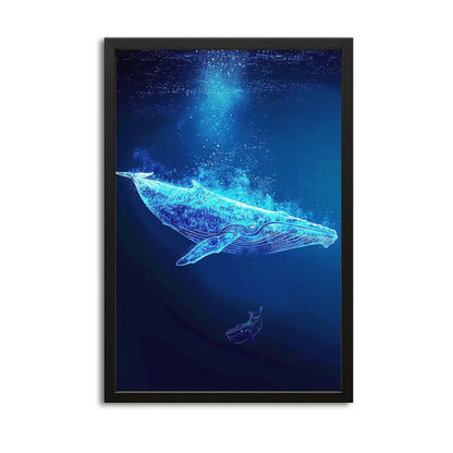 Minimalist Whale Digital Art