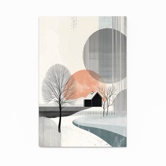 Minimalist Winter Scene Farmhouse Art – minimalist winter scene farmhouse canvas print