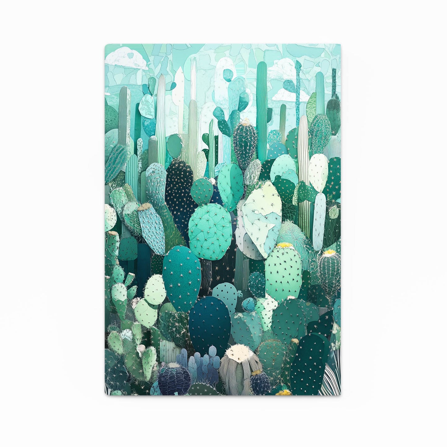 Mint Layered Garden Cactus Prints – mint layered garden cactus canvas print