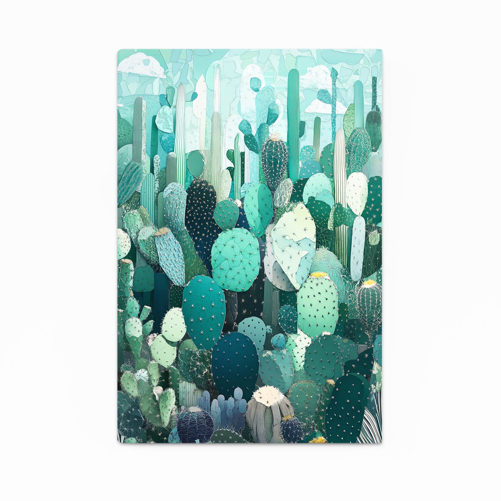 Mint Layered Garden Cactus Prints – mint layered garden cactus canvas print