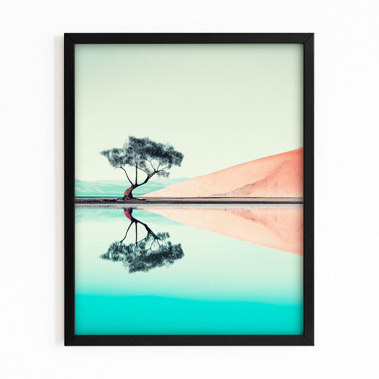Mint Mirror Landscape Photography Prints – canvas print on white background