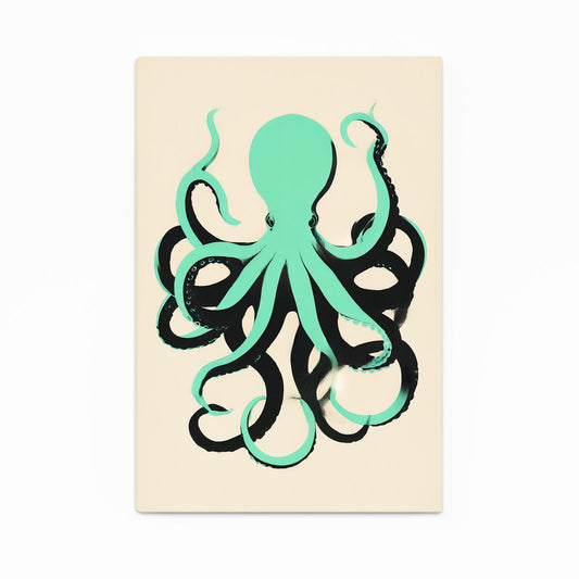 Mint Silhouette Octopus Canvas Art – mint silhouette octopus canvas print