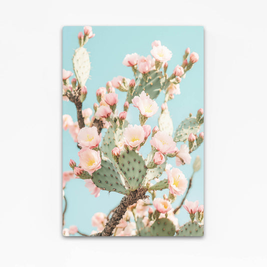 Mint Sky Blossoms Cactus Prints – mint sky blossoms cactus canvas print