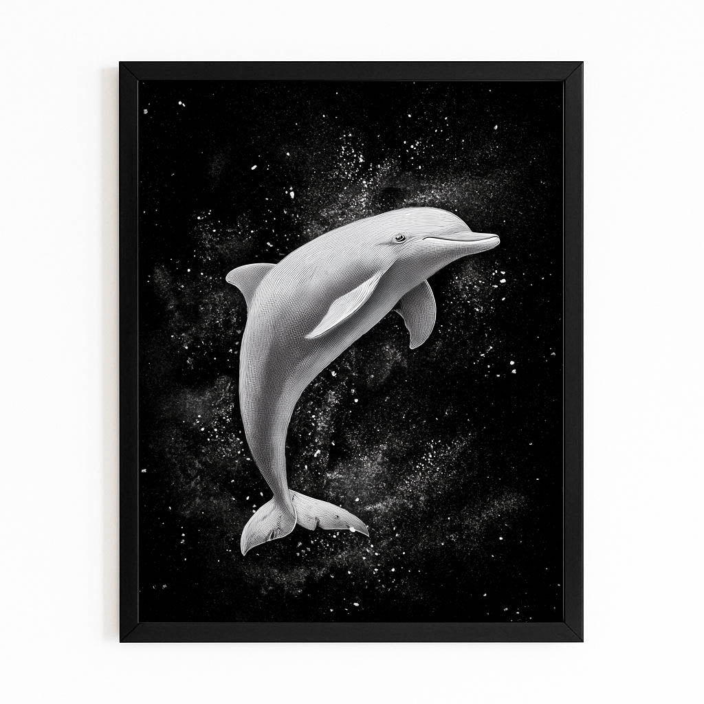 Misty Arc Dolphin Canvas – angled canvas view on white background